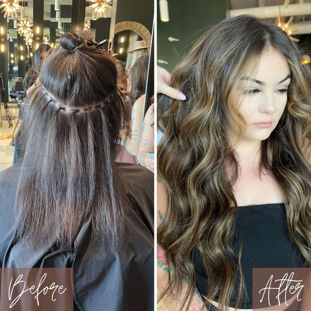 before and after of bello haven hair extensions