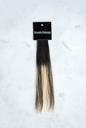 brunette balayage luxury line hair extension above view