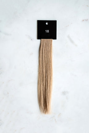 18 luxury line hair extension above view