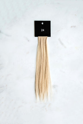 24 luxury line hair extension above view