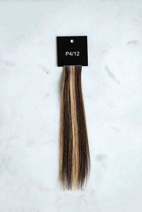 P4/12 narrow edge hair extension weft above view