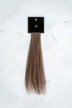 6 narrow edge hair extension above view