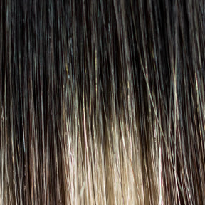brunette balayage narrow hair extension edge closeup 
