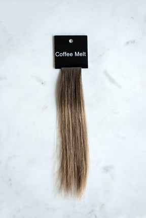coffee melt luxury line hair extension above view