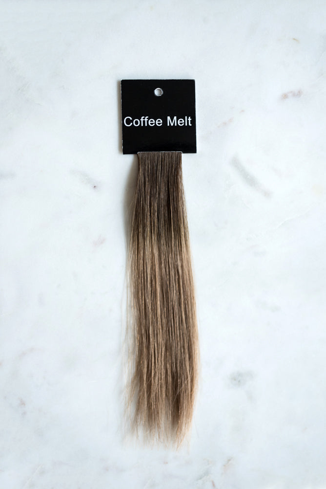 coffee melt heavenly hair extension above view
