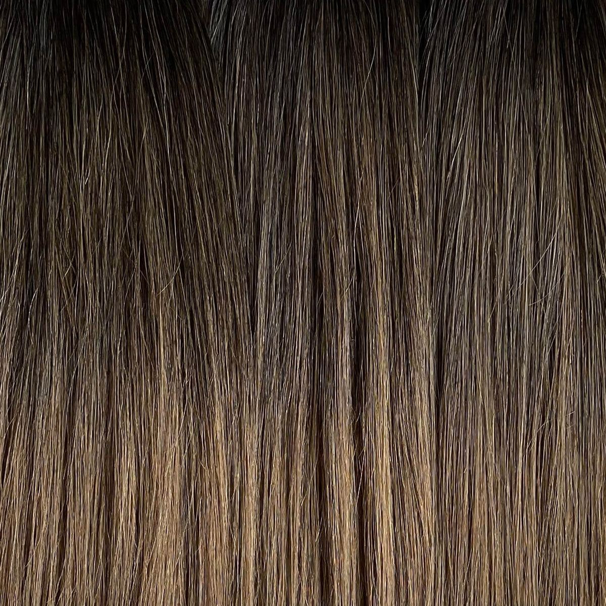 desert bronze luxury line hair extension closeup